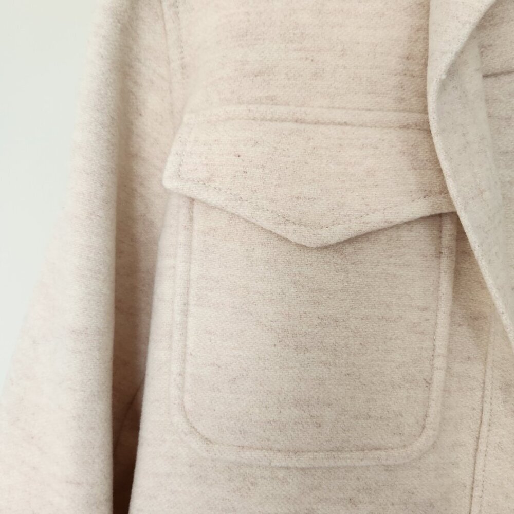 & Other Stories Wool Blend Cream Oversized Coat Jacket Overshirt Shacket Size 8 - Picture 5 of 12